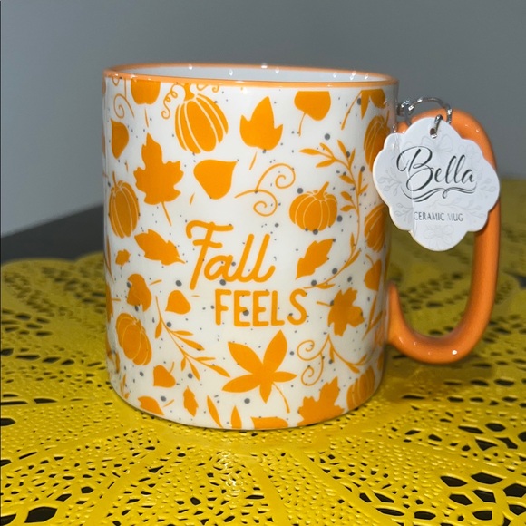 Fall Feels Orange and White Mug - Picture 1 of 5